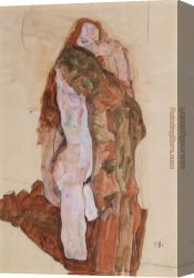 Wife Canvas Paintings - Woman and Man Alternately Husband and Wife by Egon Schiele