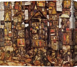 Woodland Canvas Paintings - Woodland Prayer by Egon Schiele