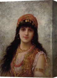 Oriental Canvas Paintings - An Oriental Beauty by Eisman Semenowsky
