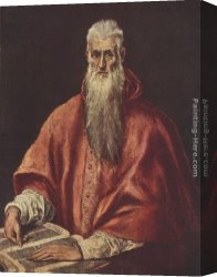 Jerome Canvas Paintings - St Jerome as Cardinal by El Greco