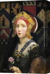 Head Canvas Paintings - Head of a Tudor Girl by Eleanor Fortescue-Brickdale