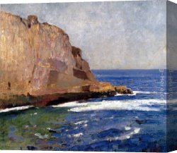 Head Canvas Paintings - Bald Head Cliff, York, Maine by Emil Carlsen
