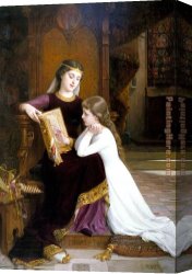 Munier Canvas Paintings - Autrefois by Emile Munier