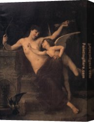 Munier Canvas Paintings - Cupid Disarmed by Emile Munier
