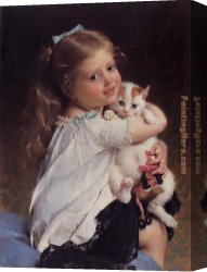 Munier Canvas Paintings - Her Best Friend by Emile Munier