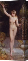 Munier Canvas Paintings - La Baigneuse The Bather by Emile Munier
