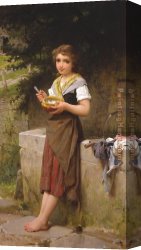Munier Canvas Paintings - Le jeune paysanne by Emile Munier