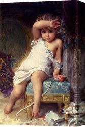 Munier Canvas Paintings - The Broken Vase by Emile Munier
