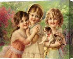 Vernon Canvas Paintings - Best of Friends by Emile Vernon