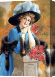 Vernon Canvas Paintings - Carnations Are For Love by Emile Vernon