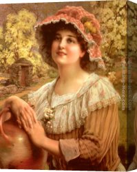 Vernon Canvas Paintings - Country Spring by Emile Vernon