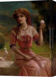 Vernon Canvas Paintings - Tennis Anyone by Emile Vernon