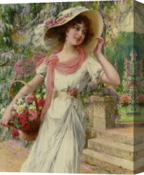 Golding Constable's Flower Garden Canvas Paintings - The Flower Garden by Emile Vernon