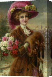 Vernon Canvas Paintings - Winter Beauty by Emile Vernon