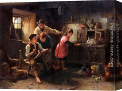 Painter in His Studio Canvas Paintings - The Studio of a Rustic Genius by Emilie Preyer