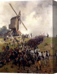 Ernest Canvas Paintings - The Battle Of Waterloo by Ernest Crofts