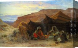 Deserted Canvas Paintings - Bedouins in the Desert by Eugene-Alexis Girardet