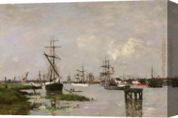 Mlle. Irene Cahen D'anvers Canvas Paintings - Le Port, Anvers by Eugene Boudin