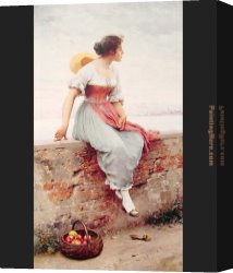 Eugene Delacroix Canvas Paintings - A Pensive Moment by Eugene de Blaas
