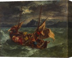 Eugene Delacroix Canvas Paintings - Christ on the Sea of Galilee Walters by Eugene Delacroix