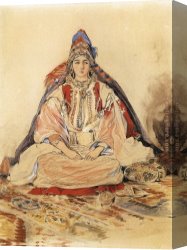 Eugene Delacroix Canvas Paintings - Jewish Bride by Eugene Delacroix