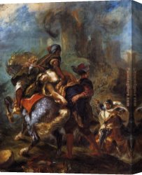Eugene Delacroix Canvas Paintings - The Abduction of Rebecca by Eugene Delacroix