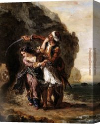 Eugene Delacroix Canvas Paintings - The Bride of Abydos by Eugene Delacroix