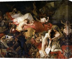 Eugene Delacroix Canvas Paintings - The Death of Sardanapalus by Eugene Delacroix