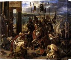 Eugene Delacroix Canvas Paintings - The Entry of the Crusaders into Constantinople by Eugene Delacroix
