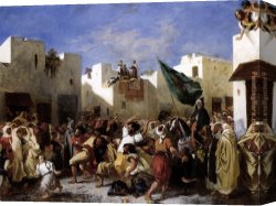 Eugene Delacroix Canvas Paintings - The Fanatics of Tangier by Eugene Delacroix