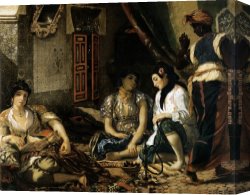 Eugene Delacroix Canvas Paintings - The Women of Algiers by Eugene Delacroix