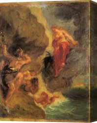 Eugene Delacroix Canvas Paintings - Winter Juno and Aeolus by Eugene Delacroix