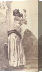 Before a Mosque (cairo) Canvas Paintings - Une danseuse de Cairo by Eugene Pierre Francois Giraud