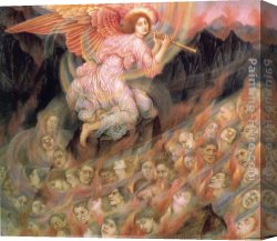 St Gregory Delivers The Soul of a Monk Canvas Paintings - Angel Piping to the Souls in Hell by Evelyn de Morgan