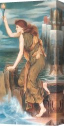 Return Canvas Paintings - Hero Awaiting the Return of Leander by Evelyn de Morgan