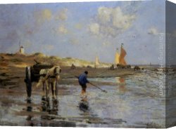 Pieter Canvas Paintings - Seashore by Evert Pieters