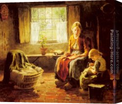Pieter Canvas Paintings - Spring Sunshine by Evert Pieters
