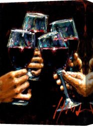 Perez Canvas Paintings - Brindis Con Tinto II by Fabian Perez