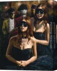 Perez Canvas Paintings - Courtesans Venetian by Fabian Perez
