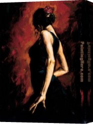 Perez Canvas Paintings - Flamenco by Fabian Perez