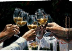 Wine Canvas Paintings - For a Better Life II White Wine by Fabian Perez