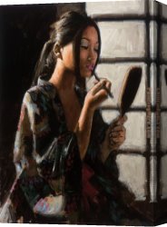 Mirror Canvas Paintings - Geisha with Mirror by Fabian Perez