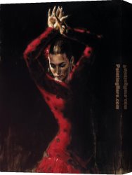 Perez Canvas Paintings - Lunaresnegros ii by Fabian Perez