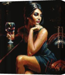 Wine Canvas Paintings - Saba with a glass of red wine by Fabian Perez