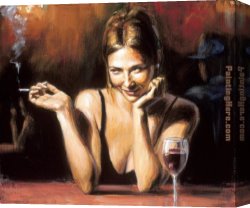 Perez Canvas Paintings - Selling Pleasures by Fabian Perez