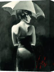 Study of a Punt Moored at Twickenham Canvas Paintings - Study for Woman with White Umbrella by Fabian Perez