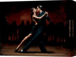 Perez Canvas Paintings - Tango In Paris In Black Suit by Fabian Perez