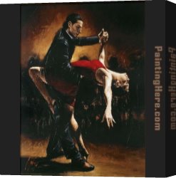 Perez Canvas Paintings - Tango VII by Fabian Perez