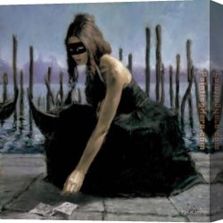 Perez Canvas Paintings - Venice by Fabian Perez
