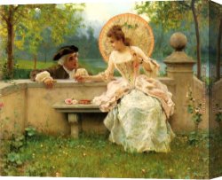 A Special Moment I Canvas Paintings - A Tender Moment in the Garden by Federico Andreotti